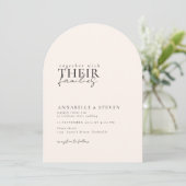 Modern, minimaal, beige, bruiloft kaart (Staand voorkant)