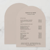 Modern, minimaal, beige-bruin, salon prijslijst kaart (Voorkant / Achterkant)