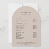 Modern, minimaal, beige-bruin, salon prijslijst kaart (Voorkant)