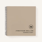 Modern minimaal beige graafpapier notitieboek (Voorkant)