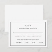Modern minimaal | Bewerkbare keuze van kleurrand RSVP Kaartje (Voorkant / Achterkant)