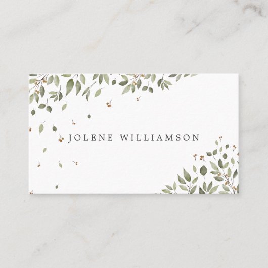 Modern minimaal biologisch groen Visitekaartje (Voorkant)