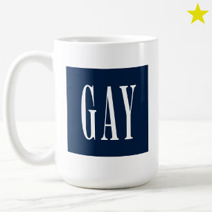 Modern Minimaal Blauw Gay Pride 90s Logo Koffiemok
