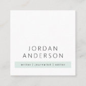 Modern minimaal bleek stoffig zee groen kleurenblo vierkante visitekaartje (Voorkant)