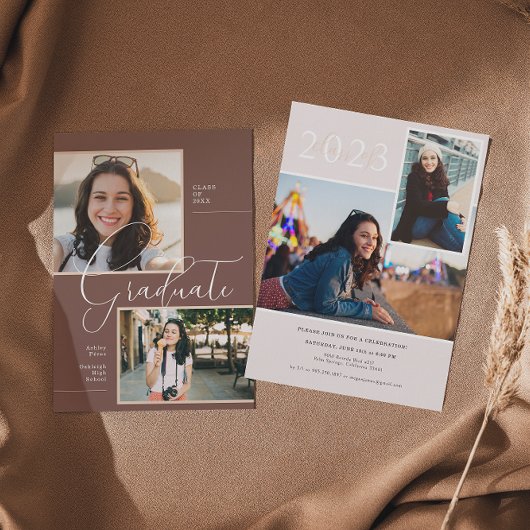 Modern Minimaal Boho | Afstudeer Foto Feestje Kaart