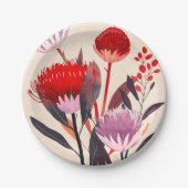 Modern Minimaal Boho Bloem Botanisch Papieren Bordje (Voorkant)