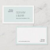 Modern Minimaal Bord Mint & Wit Typografisch Visitekaartje (Voorkant / Achterkant)