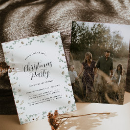 Modern minimaal Botanisch script Kerstmis Kaart