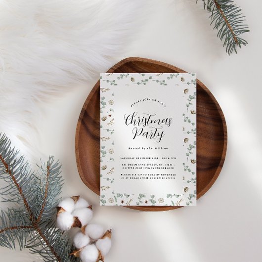 Modern minimaal Botanisch script Kerstmis Kaart