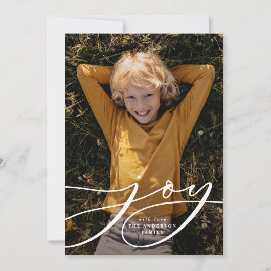 Modern minimaal botanisch vreugdescript Kerstmis Feestdagenkaart (Voorkant)