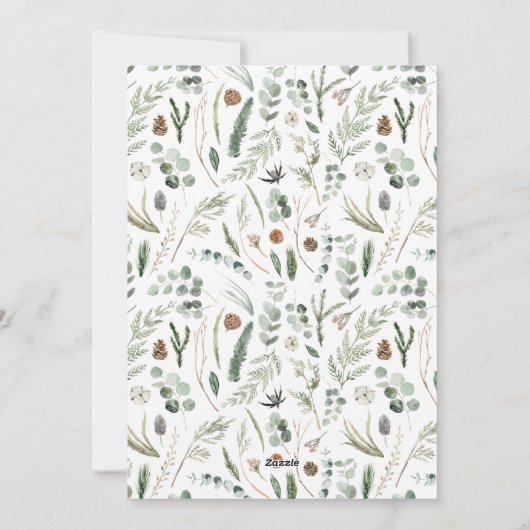 Modern minimaal botanisch vreugdescript Kerstmis Feestdagenkaart (Achterkant)