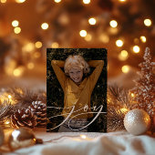 Modern minimaal botanisch vreugdescript Kerstmis Feestdagenkaart