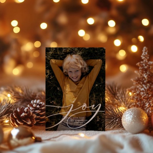 Modern minimaal botanisch vreugdescript Kerstmis Feestdagenkaart