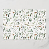 Modern minimaal botanisch vreugdescript Kerstmis Folie Feestdagenkaart (Achterkant)