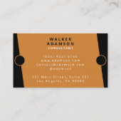 Modern Minimaal Brons & Zwart Visitekaartje (Achterkant)