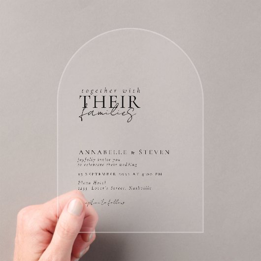 Modern, minimaal, bruiloft acryl uitnodigingen (Insitu (Draagbaar))