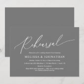 Modern minimaal, bruiloft repetitie diner dansen kaart (Voorkant / Achterkant)