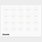 Modern, minimaal, bruiloft ronde sticker (Vel)