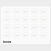 Modern, minimaal, bruiloft ronde sticker (Vel)