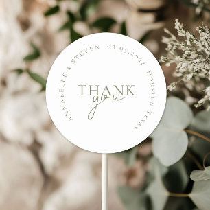 Modern, minimaal, bruiloft ronde sticker