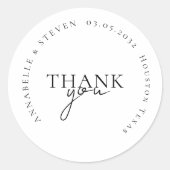 Modern, minimaal, bruiloft ronde sticker (Voorkant)