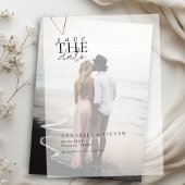 Modern, minimaal, bruiloft, Save the Date Vellum Uitnodigingen