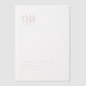 Modern, minimaal, bruiloft, Save the Date Vellum Uitnodigingen (Voorkant)