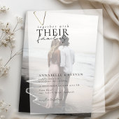 Modern, minimaal, bruiloft, vellum uitnodigingen