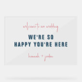 Modern minimaal | Bruiloft Welkom Acryl Bord (Voorkant)