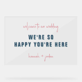 Modern minimaal | Bruiloft Welkom Acryl Bord