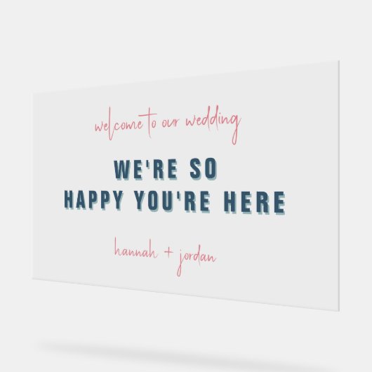 Modern minimaal | Bruiloft Welkom Acryl Bord (Hoek)