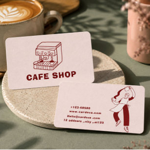 Modern Minimaal Cafe Bedrijfskaartontwerp Visitekaartje