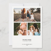 Modern Minimaal Citaat | Eenvoudige collage van 3  Feestdagenkaart (Voorkant)