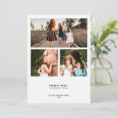 Modern Minimaal Citaat | Eenvoudige collage van 3  Feestdagenkaart (Staand voorkant)