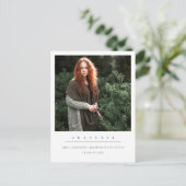 MODERN MINIMAAL CLEAN DOUANE FOTO-AFSTUDEREN AANKONDIGINGSKAART (Staand voorkant)