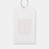 Modern, minimaal, "DANK JE WEL" Bruiloft Cadeaulabel (Achterkant)