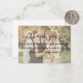 Modern minimaal dank u bruiloft paar foto notitiekaartje (Voorkant / Achterkant in situ)