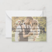 Modern minimaal dank u bruiloft paar foto notitiekaartje (Voorkant)