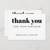 Modern Minimaal Dank u Kooporder Bedrijf Informatiekaartje (Voorkant / Achterkant)