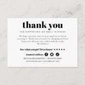 Modern Minimaal Dank u Kooporder Bedrijf Informatiekaartje (Achterkant)