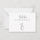 Modern, Minimaal, Dank U Voor Het Helpen Mij Te Gr Notitiekaartje (Voorkant)