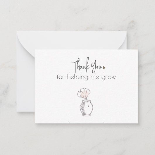Modern, Minimaal, Dank U Voor Het Helpen Mij Te Gr Notitiekaartje (Voorkant)