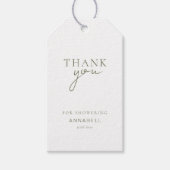 Modern, minimaal, "DANK U" Vrijgezellenfeest Cadeaulabel (Voorkant)