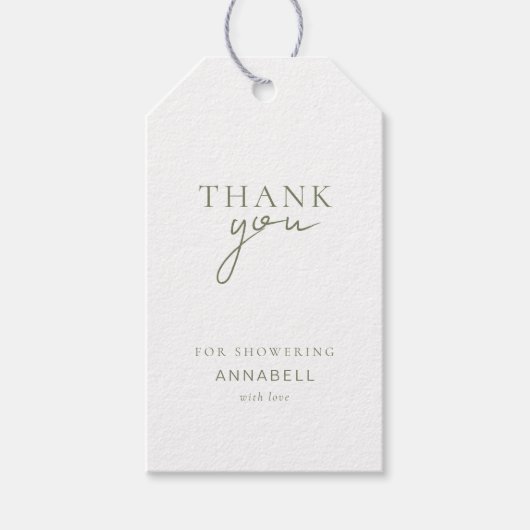 Modern, minimaal, "DANK U" Vrijgezellenfeest Cadeaulabel (Voorkant)