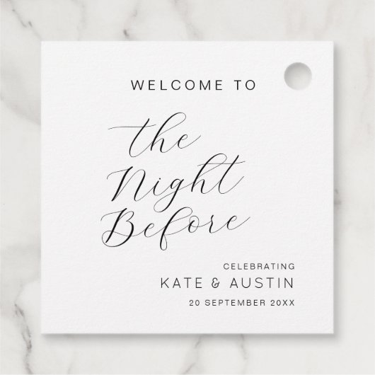 Modern Minimaal de avond ervoor Bedankjes Labels (Achterkant)