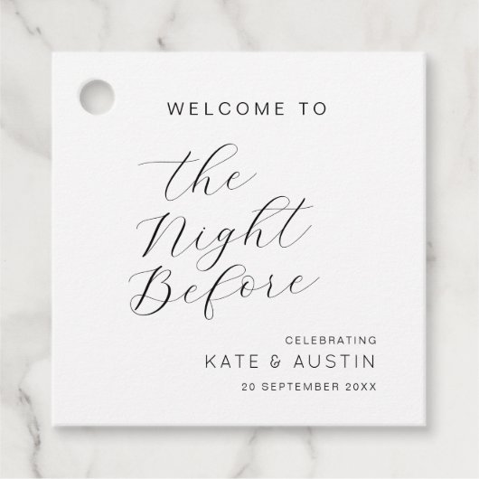 Modern Minimaal de avond ervoor Bedankjes Labels (Voorkant)