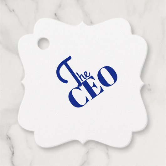 Modern Minimaal De CEO Blauw Bedankjes Labels (Voorkant)