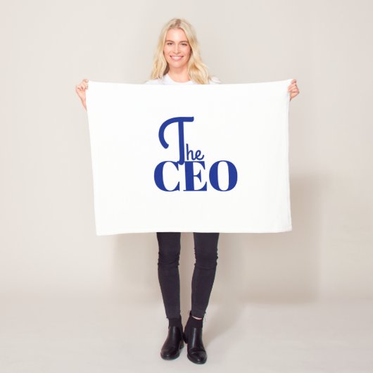 Modern Minimaal De CEO Blauw Fleece Deken (In situ)