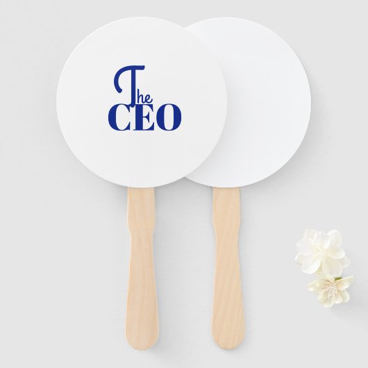 Modern Minimaal De CEO Blauw Handwaaier (Voorkant en achterkant)