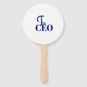 Modern Minimaal De CEO Blauw Handwaaier (Voorkant)